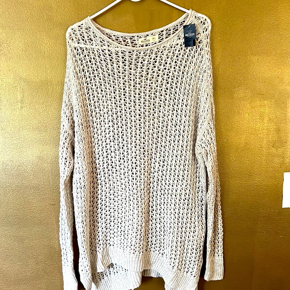 NEW Hollister- Knitted Summer Sweater- Biege - M/L